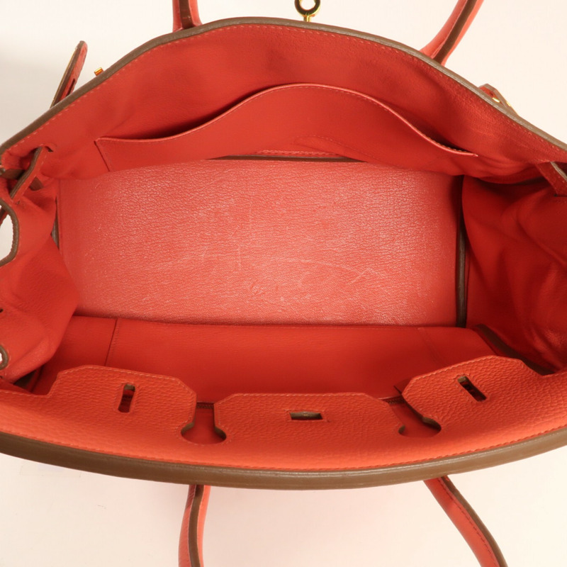 HERMES Clemence皮革Birkin 30金扣手挽袋Rouge Pivoine-4