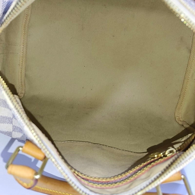 LV Speedy30 白棋盤格 枕頭包 手提包 肩背包-6