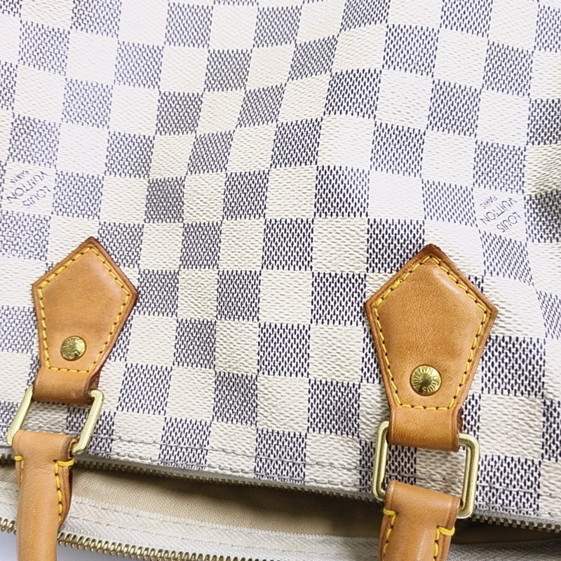 LV Speedy30 白棋盤格 枕頭包 手提包 肩背包-8