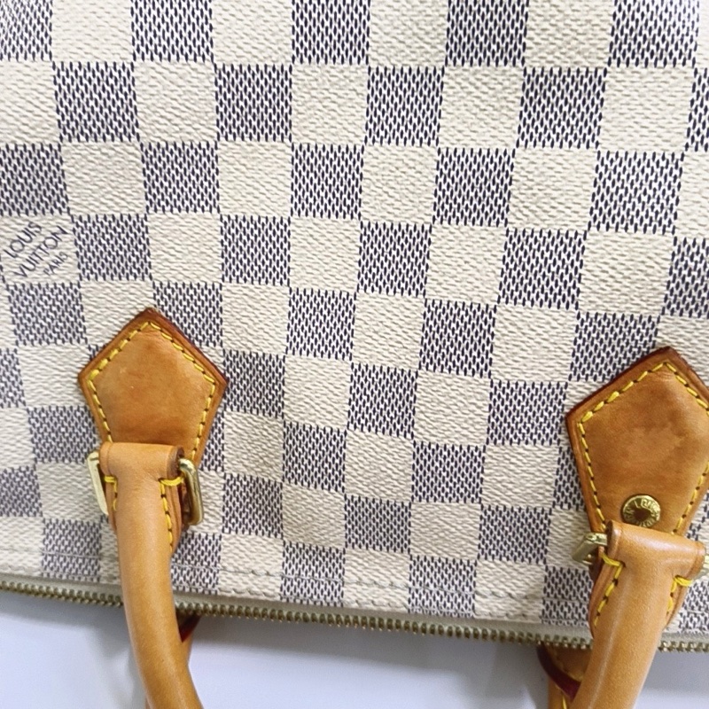 LV Speedy30 白棋盤格 枕頭包 手提包 肩背包-15