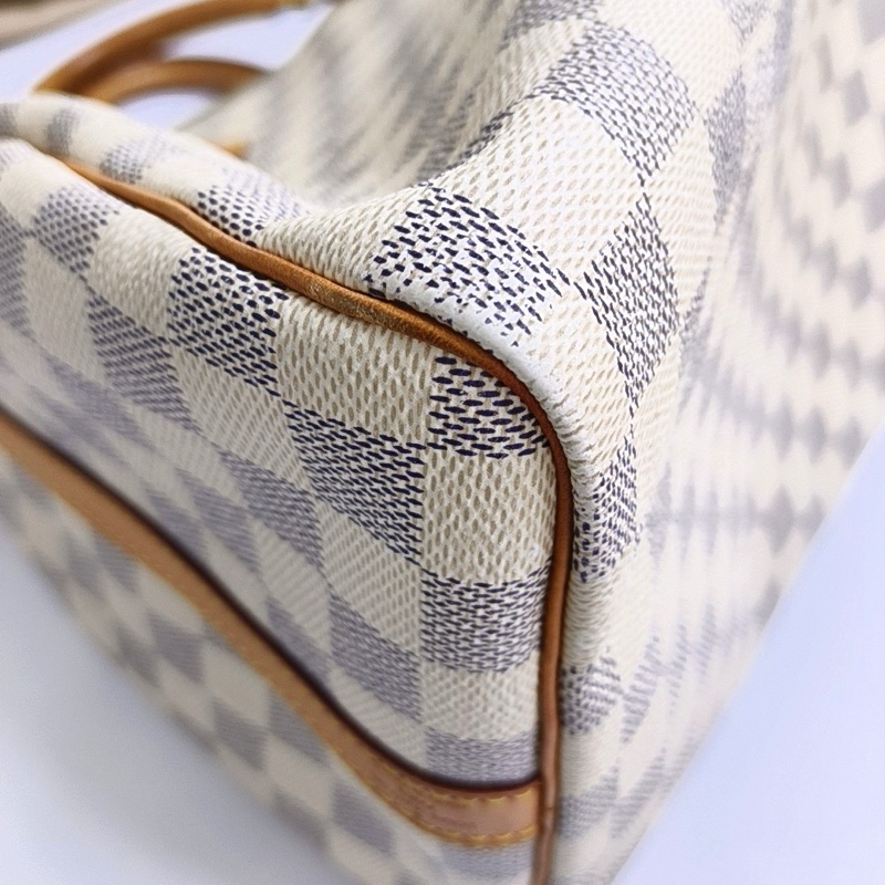 LV Speedy30 白棋盤格 枕頭包 手提包 肩背包-16