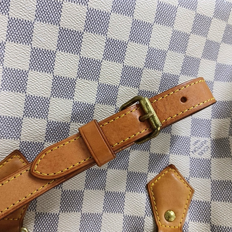 LV Speedy30 白棋盤格 枕頭包 手提包 肩背包-19