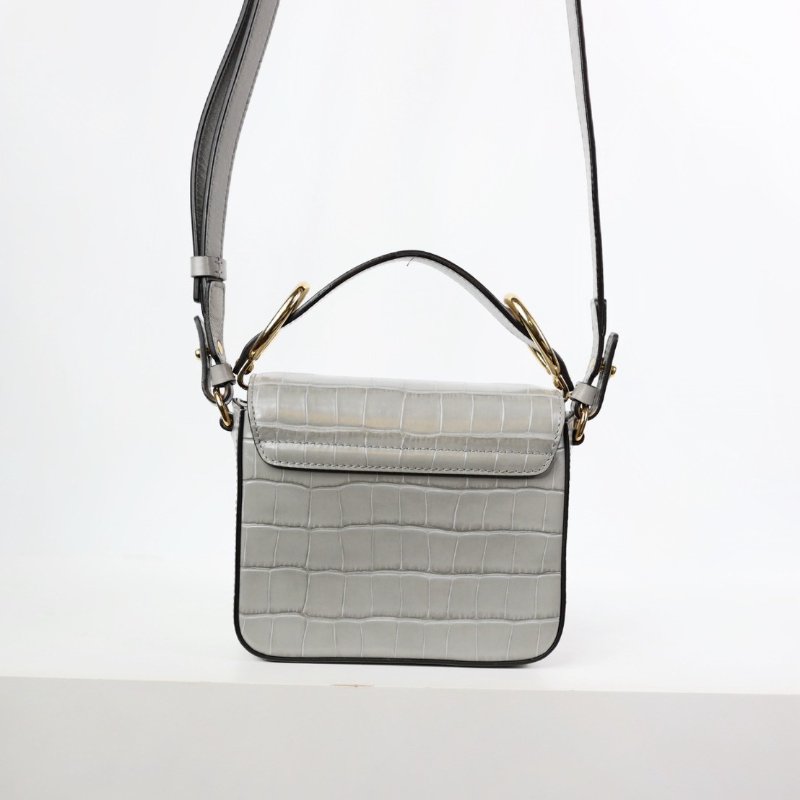 二手chloe c bag 鱷魚壓紋 灰色款-5