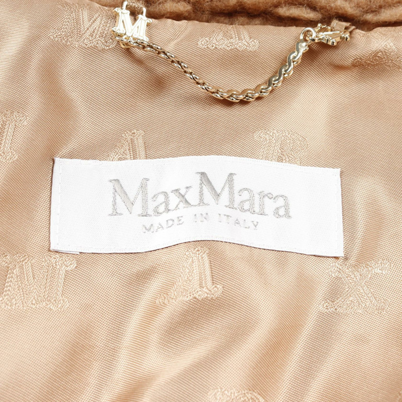 MAX MARA 泰迪熊斗篷 473607236 絲綢 駝色 棕色 二手 女款-2