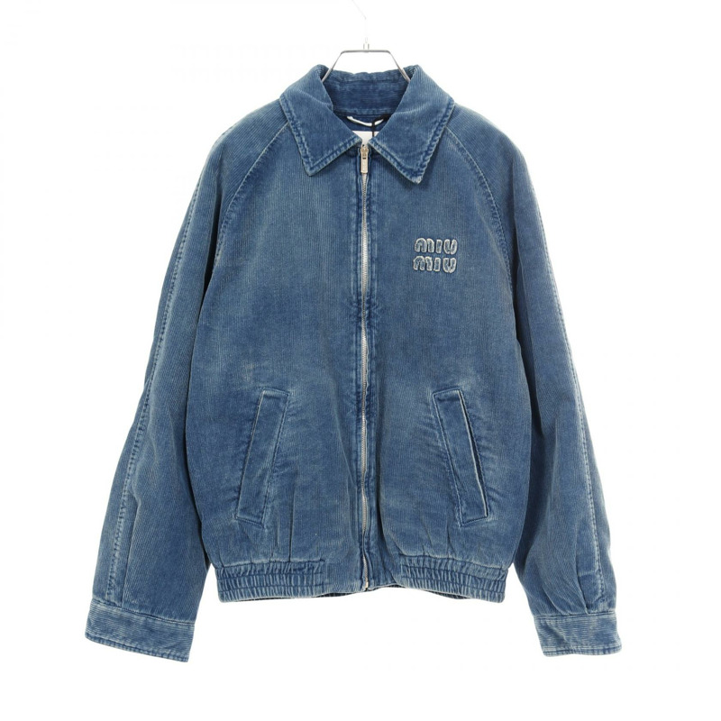 Miu Miu 水洗燈芯絨 Blouson 棉質 藍色 二手 女款-0