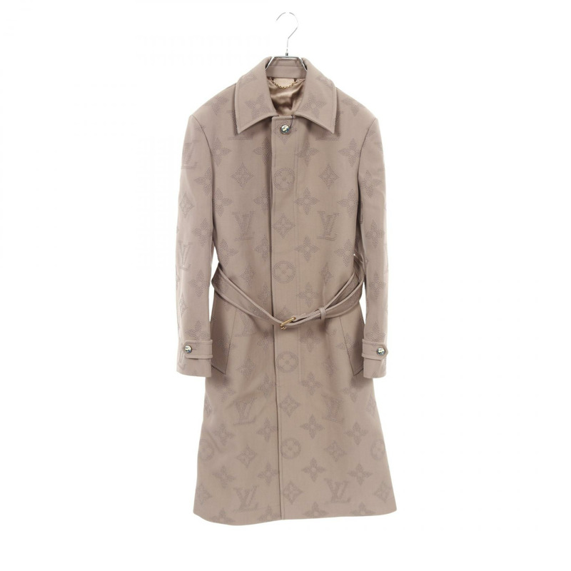 LOUIS VUITTON 字母刺繡 Dandy 雨衣 羊毛棉 米色 男款 #44-0