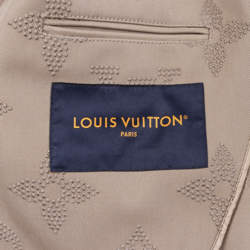 LOUIS VUITTON 字母刺繡 Dandy 雨衣 羊毛棉 米色 男款 #44-2