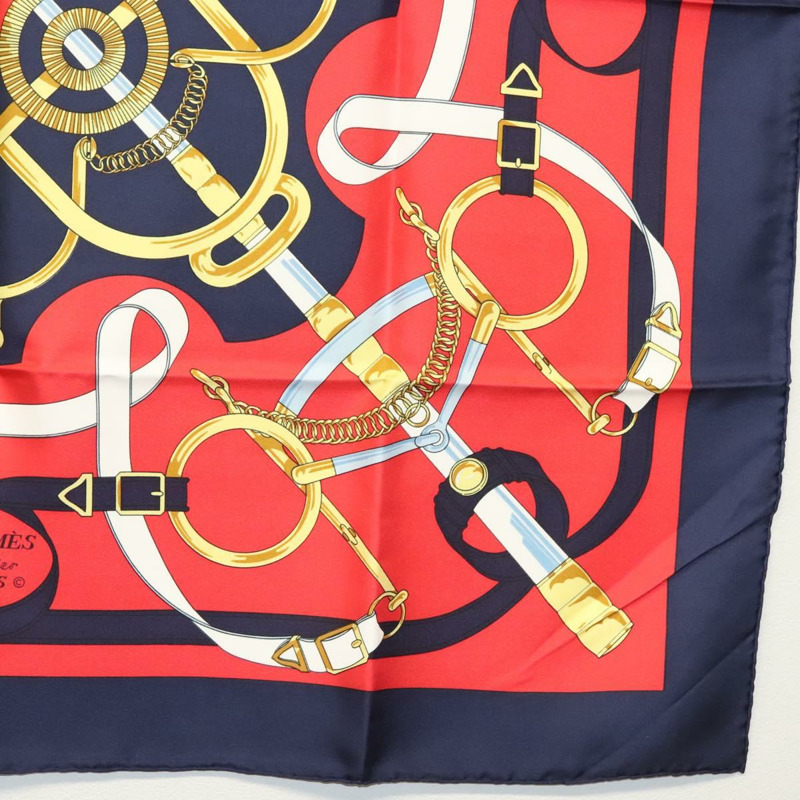 【日本直送】HERMES Carre 90 圍巾「EPERON D'OR」絲綢海軍藍正品 BA5055-9