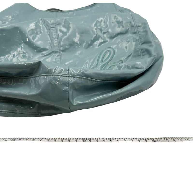 【美收精品】Agnès B. 藍綠色漆皮手提包 B-795【隔月月中將轉賣至日本 上架期限30天】-12