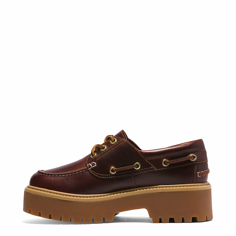 Timberland - Scarpa da barca con Plateau Stone Street Rootbeer - TB0A2QDM - ROOTBEER | size: 7.5-1