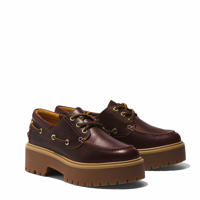 Timberland - Scarpa da barca con Plateau Stone Street Rootbeer - TB0A2QDM - ROOTBEER | size: 7.5-2