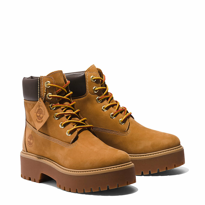 Timberland - Stivale Donna Premium con Plateau Stone Street 6-Inch Wheat - TB1A5RJD - WHEAT | size: 5.5-2