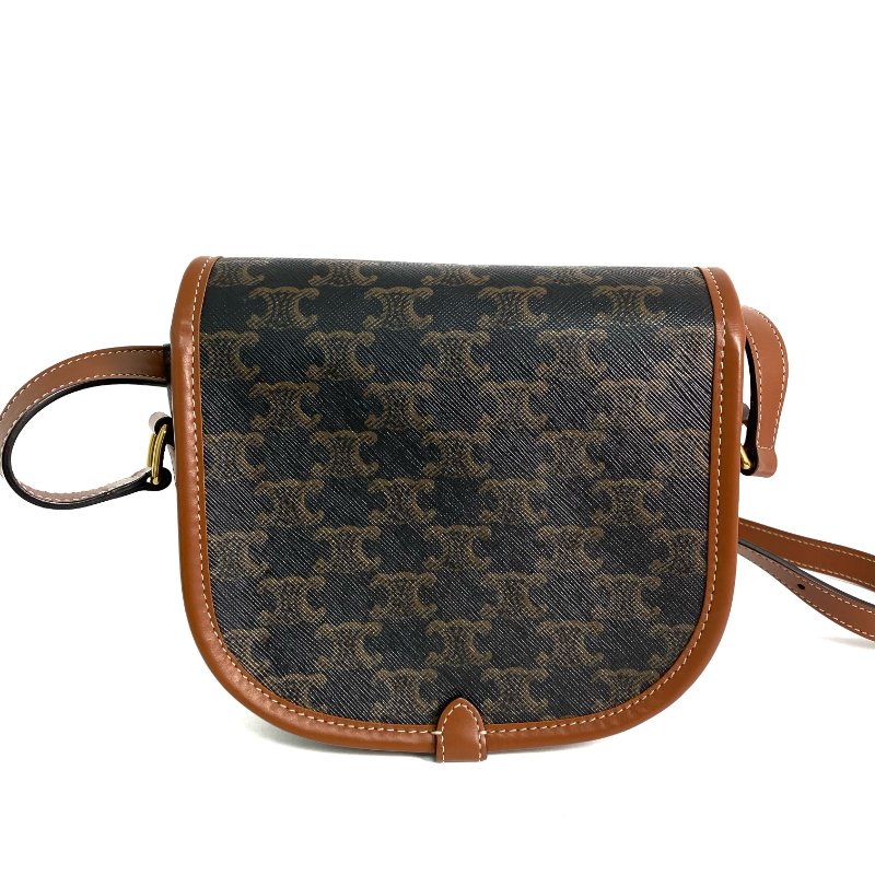 △ Celine 思琳 Brown Coated Canvas Medium Folco Triomphe Shoulder Bag 啡色塗層帆布肩背袋 - 257017207-2