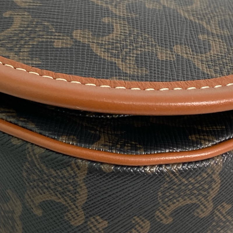 △ Celine 思琳 Brown Coated Canvas Medium Folco Triomphe Shoulder Bag 啡色塗層帆布肩背袋 - 257017207-9