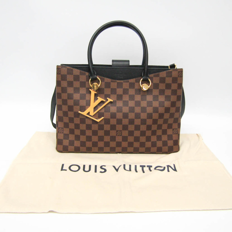 Louis Vuitton Damier LV Riverside N40050 女士手提包,單肩包 Damier 帆布,黑色-1