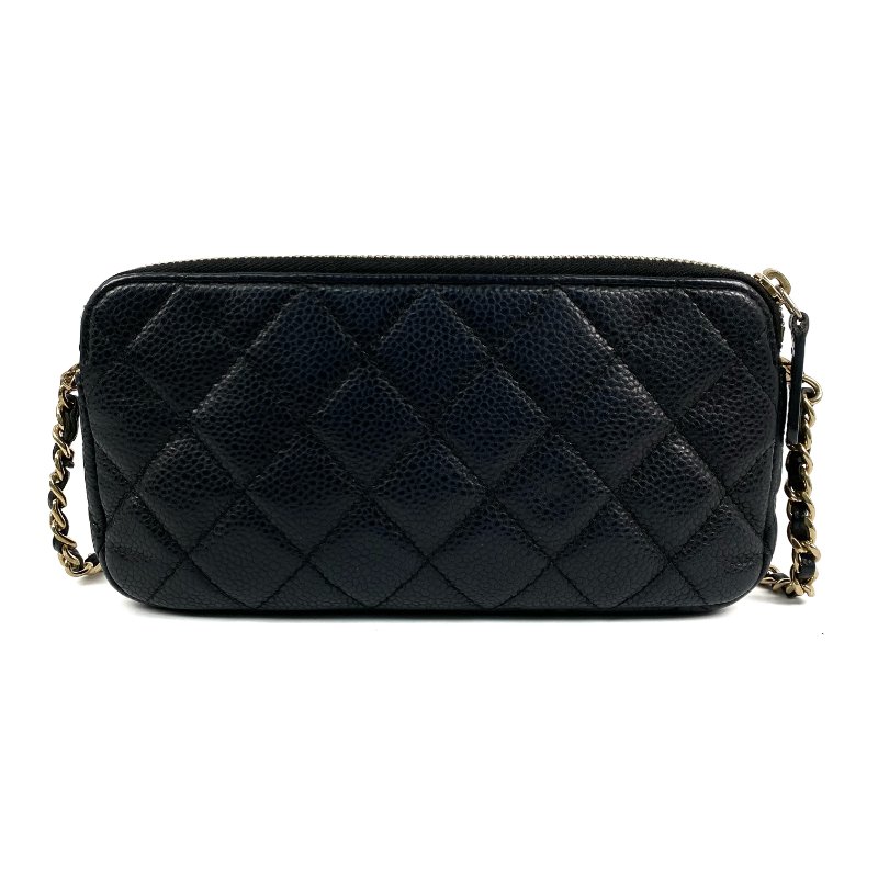 △ Chanel 香奈兒 Navy Caviar Skin Gold-Tone Metal Chain Crossbody Bag No.25 深藍色魚子醬皮金色金屬鎖鏈斜挎袋No.25 - 257008401-2