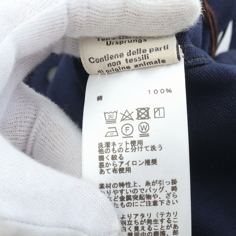 HERMES Polo 衫 XL 號短袖套頭衫棉質海軍藍男式-4