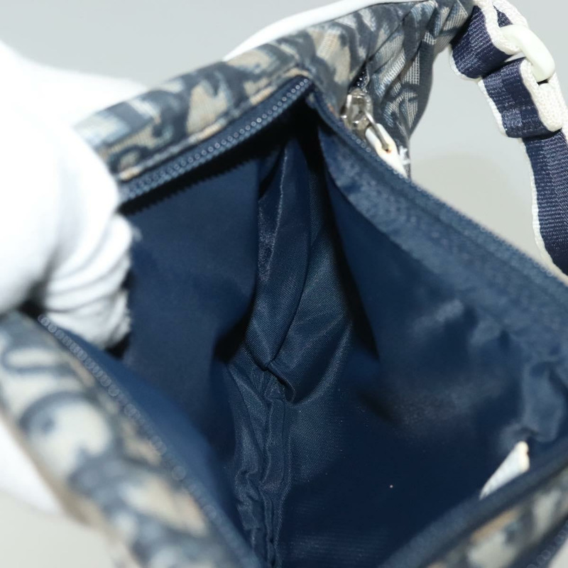 【日本直送】Christian Dior Trotter 帆布腰包 尼龍 海軍藍 銀色 正品 gh518-19