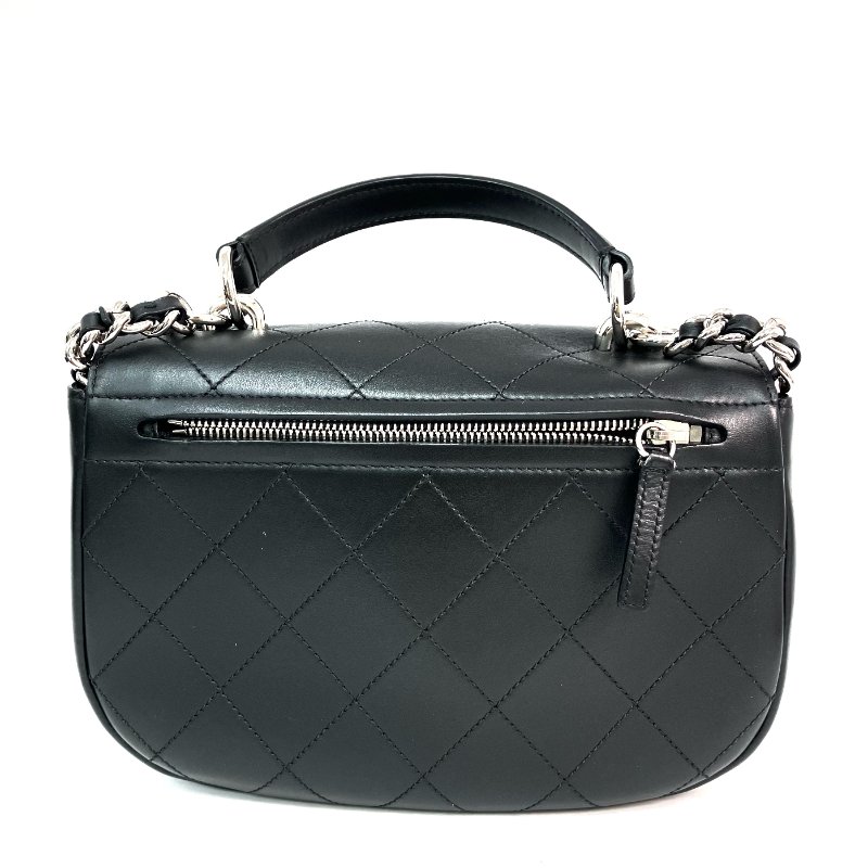 △ Chanel 香奈兒 Black Lambskin Silver Tone Metal 2 Way Bag A93696 No.23 黑色小羊皮銀色金屬兩用袋No.23 - 257017668-2