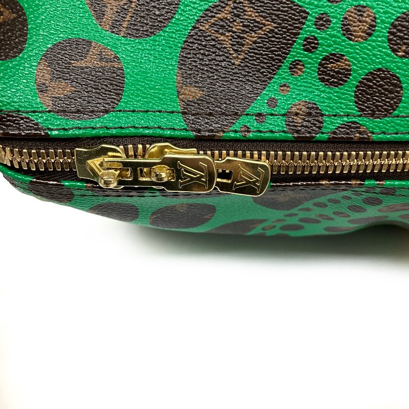 △ Louis Vuitton 路易威登 Yayoi Kusama Keepall 55 Brown, Green Coated Canvas Dot 2Way Bag 草間彌生啡色, 綠色塗層帆布圓點兩用袋 -257015986-8
