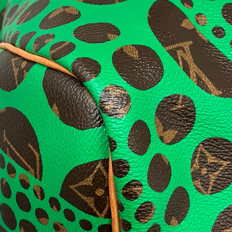 △ Louis Vuitton 路易威登 Yayoi Kusama Keepall 55 Brown, Green Coated Canvas Dot 2Way Bag 草間彌生啡色, 綠色塗層帆布圓點兩用袋 -257015986-11