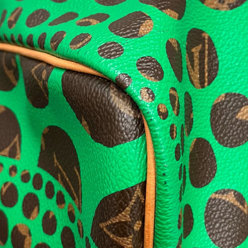 △ Louis Vuitton 路易威登 Yayoi Kusama Keepall 55 Brown, Green Coated Canvas Dot 2Way Bag 草間彌生啡色, 綠色塗層帆布圓點兩用袋 -257015986-14