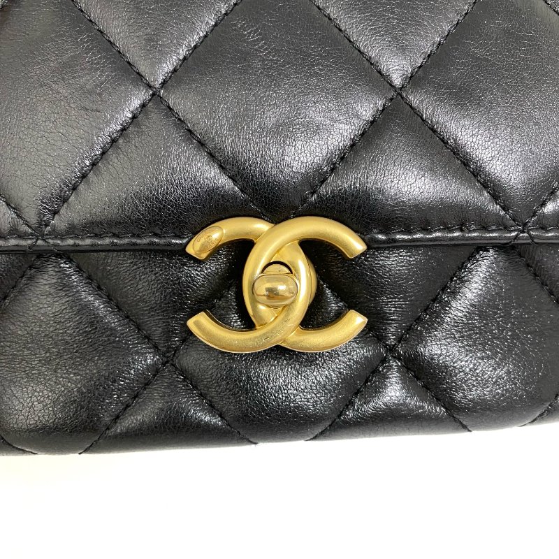△ Chanel 香奈兒 Black Lambskin Gold Tone Metal Faux Pearl Chain Shoulder Bag AS4986 黑色小羊皮金色金屬仿珍珠鏈條肩背袋 AS4986 -257017886-7
