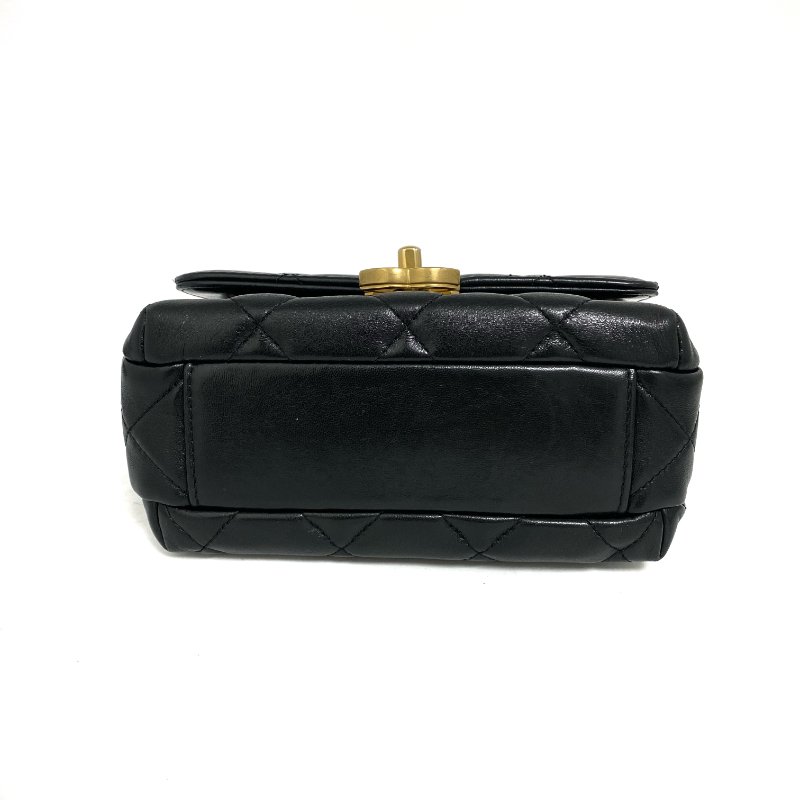 △ Chanel 香奈兒 Black Lambskin Gold Tone Metal Faux Pearl Chain Shoulder Bag AS4986 黑色小羊皮金色金屬仿珍珠鏈條肩背袋 AS4986 -257017886-9