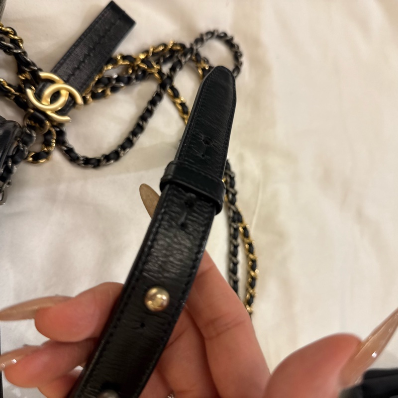 Chanel 藍拼黑流浪包小號-1