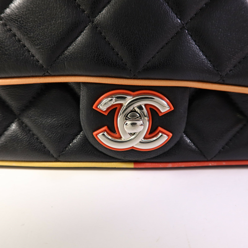 CHANEL 羊皮皮革Chain Shoulder銀扣鏈帶肩背袋-8