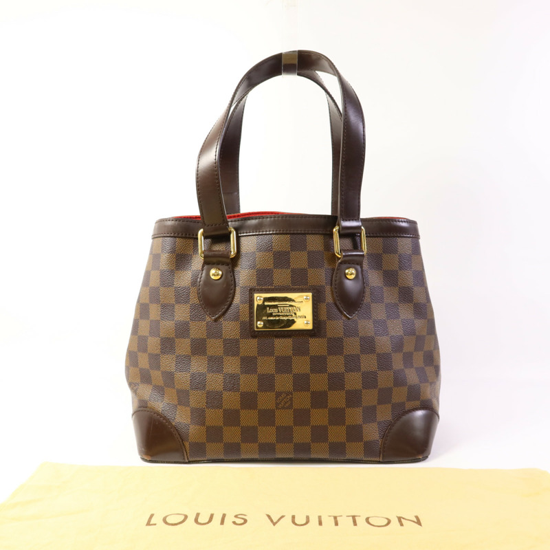 LOUIS VUITTON Damier Hampstead PM金扣手挽袋-9