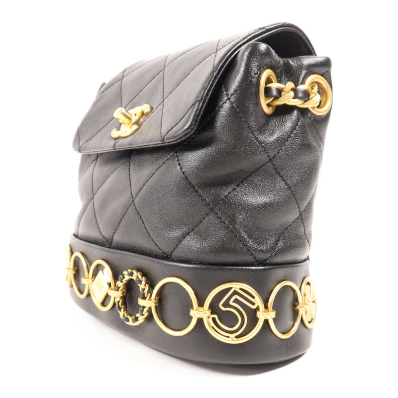 CHANEL 牛皮皮革Backpack金扣鏈帶背包-2