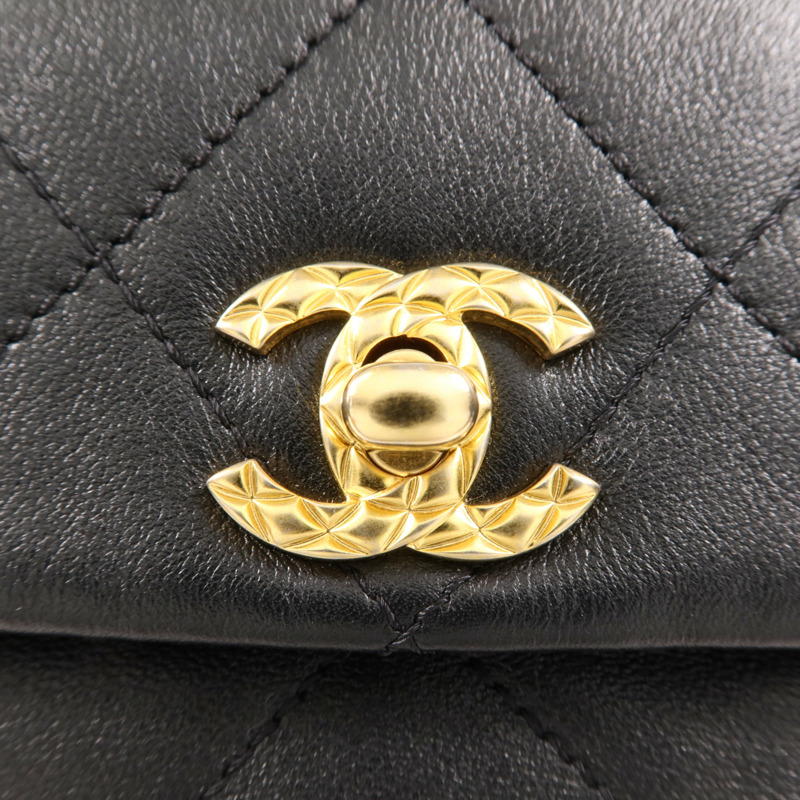 CHANEL 牛皮皮革Backpack金扣鏈帶背包-7