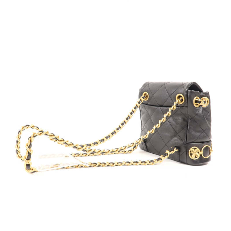 CHANEL 牛皮皮革Backpack金扣鏈帶背包-8