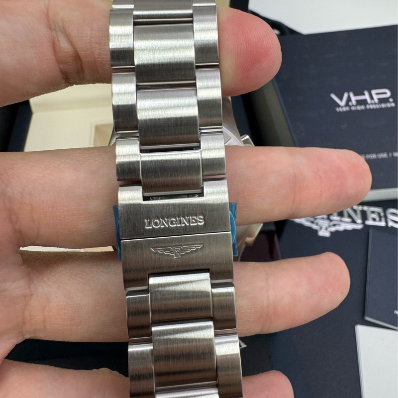 Longines 高精準石英 征服者 午夜藍 計時碼錶 VHP 浪琴錶-7