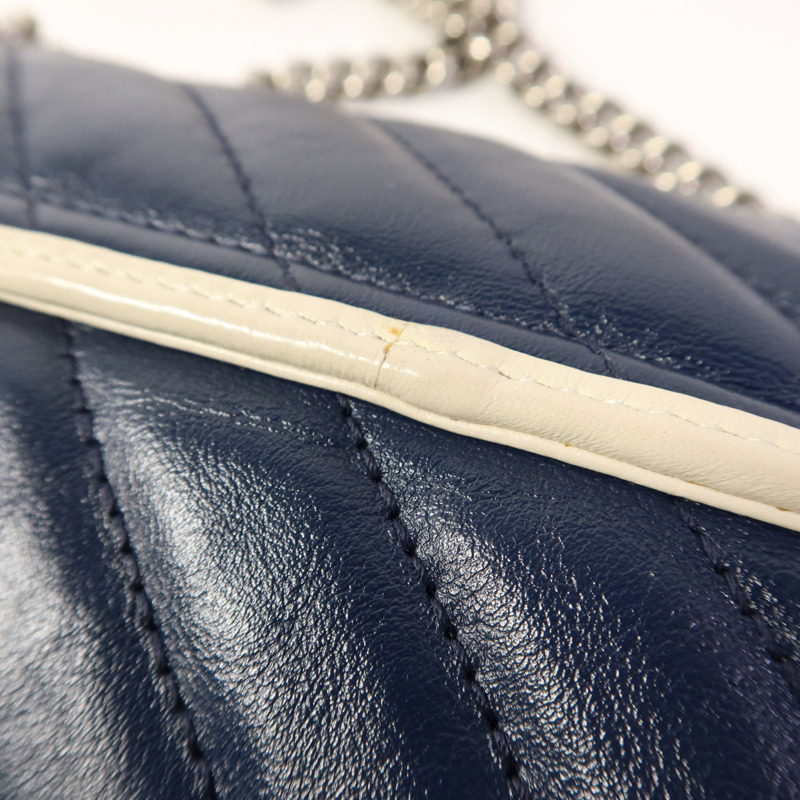 GUCCI 牛皮皮革GG Marmont Shoulder Bag銀扣鏈帶肩背袋-15