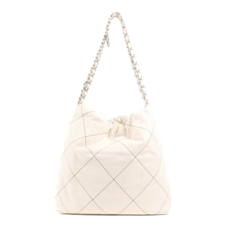 CHANEL 羊皮皮革Chanel 22 Small銀扣鏈帶肩背袋-1