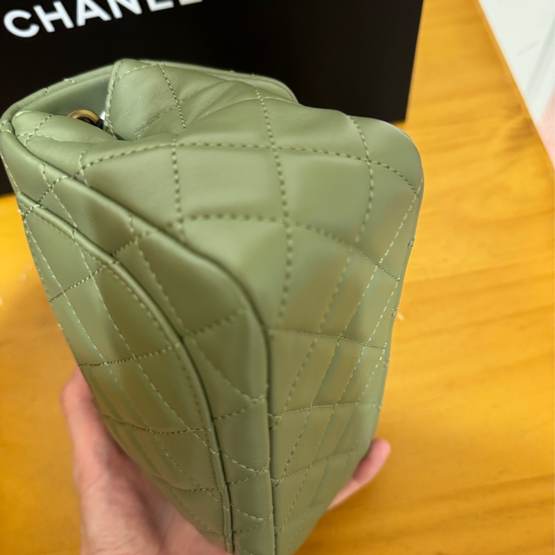 Chanel古巴綠金球方胖子 芯片款-7