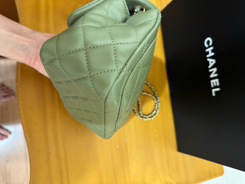 Chanel古巴綠金球方胖子 芯片款-9