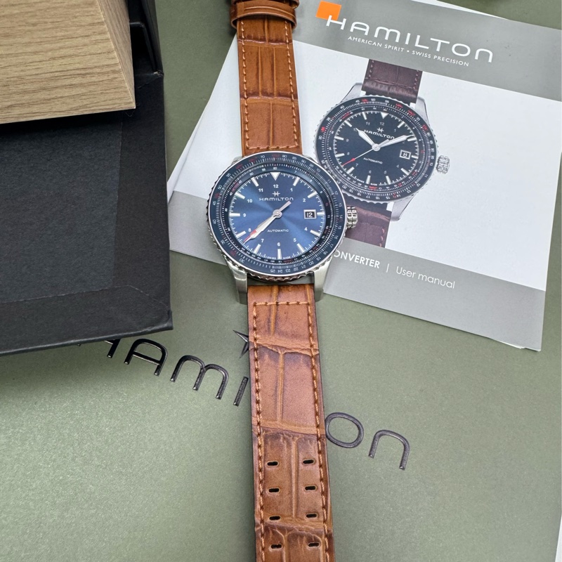 Hamilton 瑞士錶 空軍錶 飛行錶 機械錶 converter 卡其系列-10