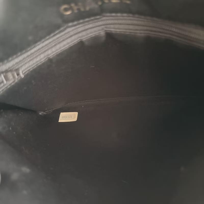 【LA LUNE】絕版中古包 Chanel 黑色格紋水鑽托特包 古董包 復古包 古著包-6