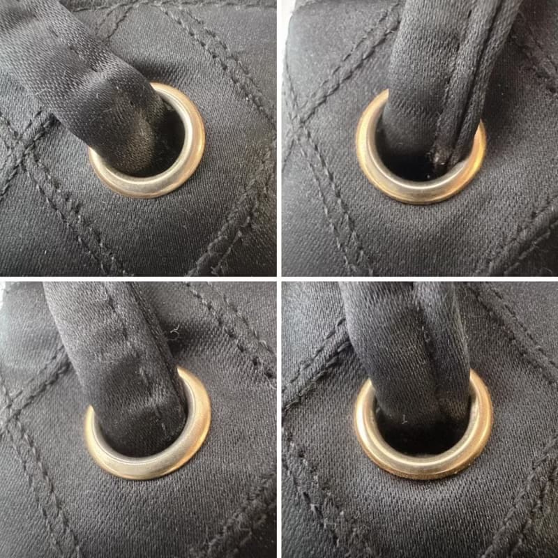 【LA LUNE】絕版中古包 Chanel 黑色格紋水鑽托特包 古董包 復古包 古著包-9