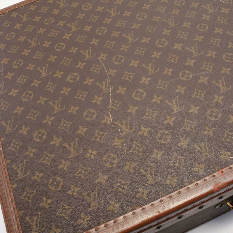 LOUIS VUITTON Alzer 80 Monogram 行李箱 アルゼール80 PVC 塗層帆布皮革棕色二手男款-9