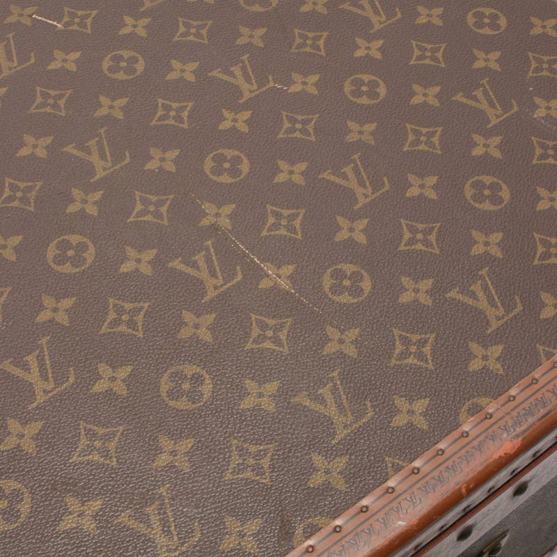 LOUIS VUITTON Alzer 80 Monogram 行李箱 アルゼール80 PVC 塗層帆布皮革棕色二手男款-10