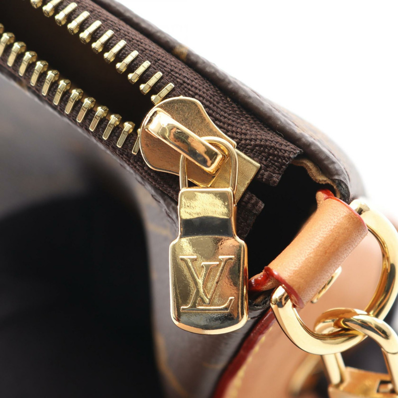 LOUIS VUITTON Pochette Tirette 肩背包 M12859 Monogram 帆布 棕色 二手 LV-4