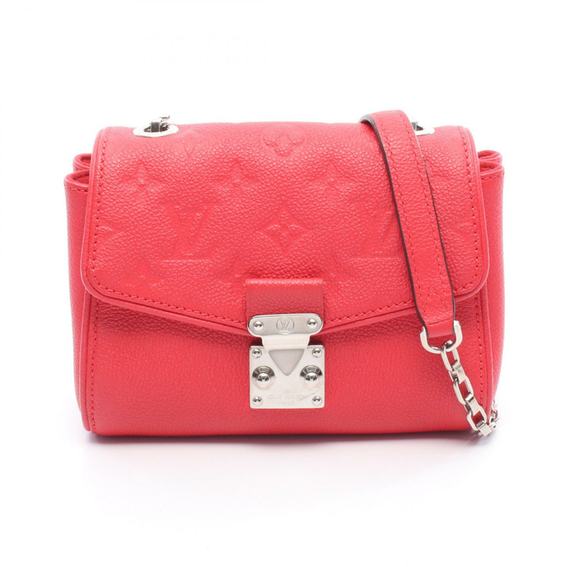 LOUIS VUITTON Saint Germain BB 單肩包 M41772 Monogram empreinte 紅色 二手-0