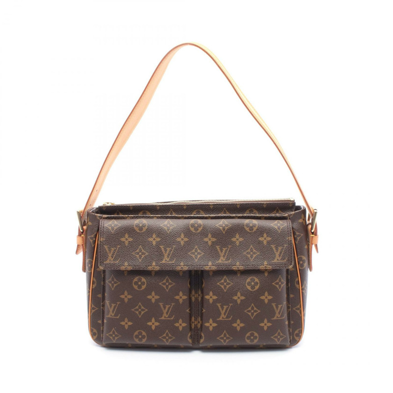 LOUIS VUITTON Viva cite GM 單肩包 M51163 Monogram 帆布 棕色 二手 女款-0