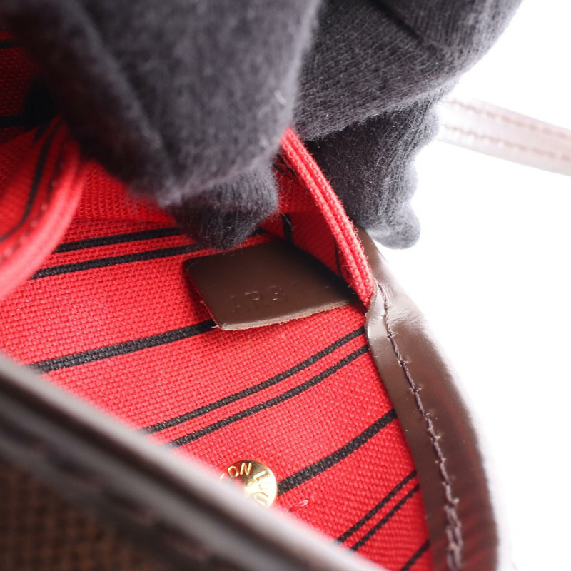 LOUIS VUITTON Neverful PM 手提包 N41359 Damier 帆布 棕色 Ebene 二手 女款-4