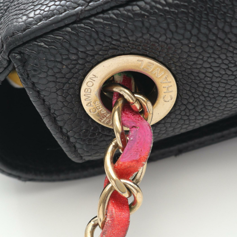 CHANEL Matelasse 斜背包鏈條單肩包 A93660 小牛皮 黑色 GHW 二手-9