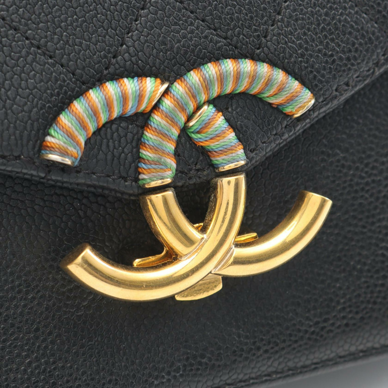CHANEL Matelasse 斜背包鏈條單肩包 A93660 小牛皮 黑色 GHW 二手-12